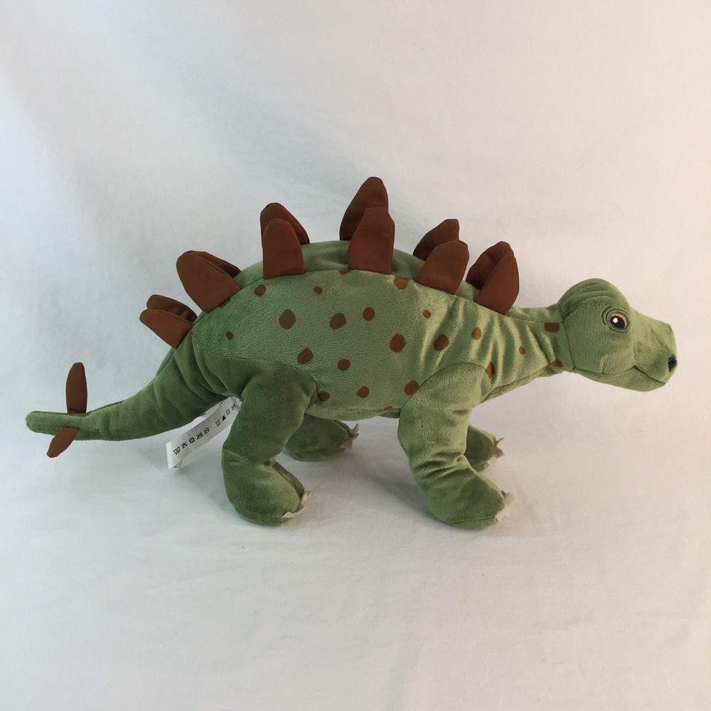 IKEA JATTELIK Dinosaur Plush Set 18" Green Stegosaurus 22" Brown Brontosaurus - Picture 2 of 13